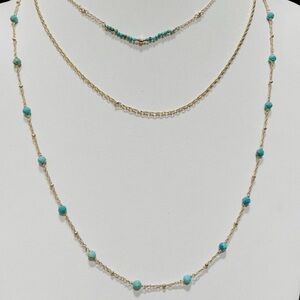 Kendra Scott Scarlett Gold and Turquoise Necklace Set